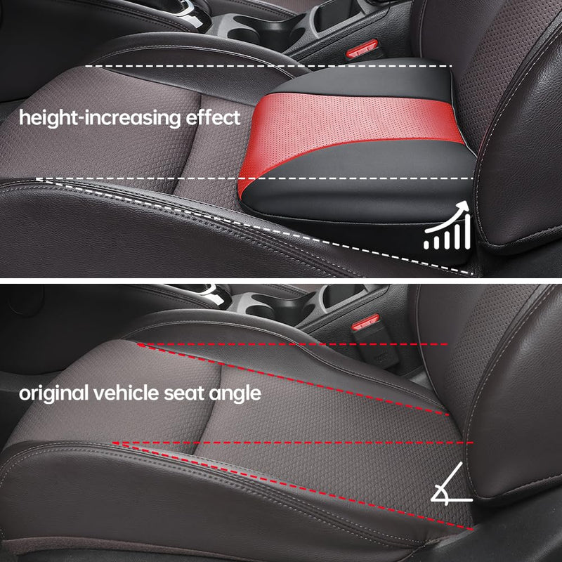 1p Memory Foam Lumbar Support Pillow for car Lower Back Pain Relief - Back Cushion for Driving, Chair Support for Car-Office Chair（Black&Red） Black&red