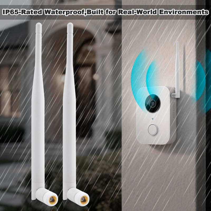 2 x 2.4Ghz WiFi Bluetooth Antenna RP-SMA Male 3dBi Indoor Omni Foldable Antenna + 2 x 17CM IPX to RP-SMA Female Extension Cable for Router USB Adapter Reapter IP Cameras