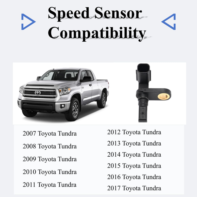 ABS Wheel Speed Sensor - Front Rear Left Right Fit for 2007-2017 Toyota Tundra Driver and Passenger Side ABS Sensor Replace# 89542-0C020 89543-0C020 Wheel Speed Sensor Set of 4 89542-0C020+89543-0C020