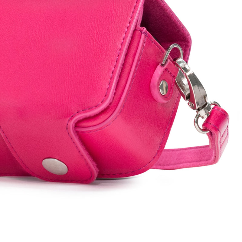 Megagear Leather Camera Case with Strap Compatible with Sony Cyber-shot DSC-RX100 VII, ZV-1, DSC-RX100 VI, DSC-RX100 V, DSC-RX100 IV, DSC-RX100 III, DSC-RX100 II - Hot Pink