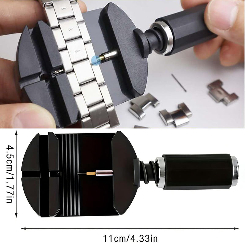 81-Piece Watch Repair Tool Kit, Professional Watch Press Machine with Watch Link Remover, Multi-functional Watch Back Case Opener Closer Set for Battery Replacement, Band Adjustment, and Back Cover Sealing