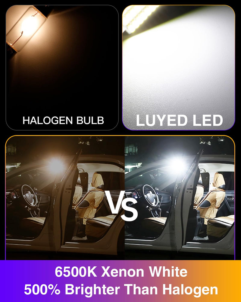 LUYED 569 578 211-2 212-2 LED Bulbs 1280 Lumens Extremely Bright 3020 18-EX Chipsets 1.6 inches 41mm LED Bulbs Used for Car Interior Map Dome Lights,Xenon White,Pack of 2 Xenon White