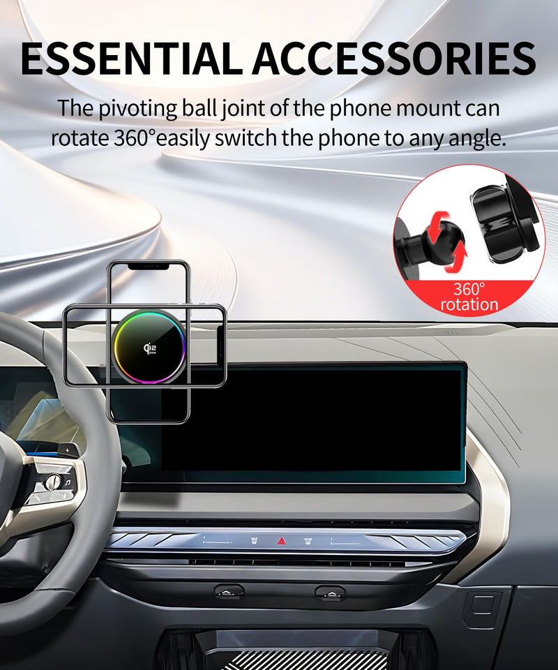 25W Car Mount Charger for BMW The X3 2025 2026 14.9-Inch Screen | 2025 2026 BMW The X3 Qi2.2 25W MagSafe Fast Charging Cell Phone Holder Accessories,with Cooling Fan＆54W Fast Adapter Magsafe+Qi2 25W Fast Charging for 2025-2026 BMW X3(14.9 Inch)