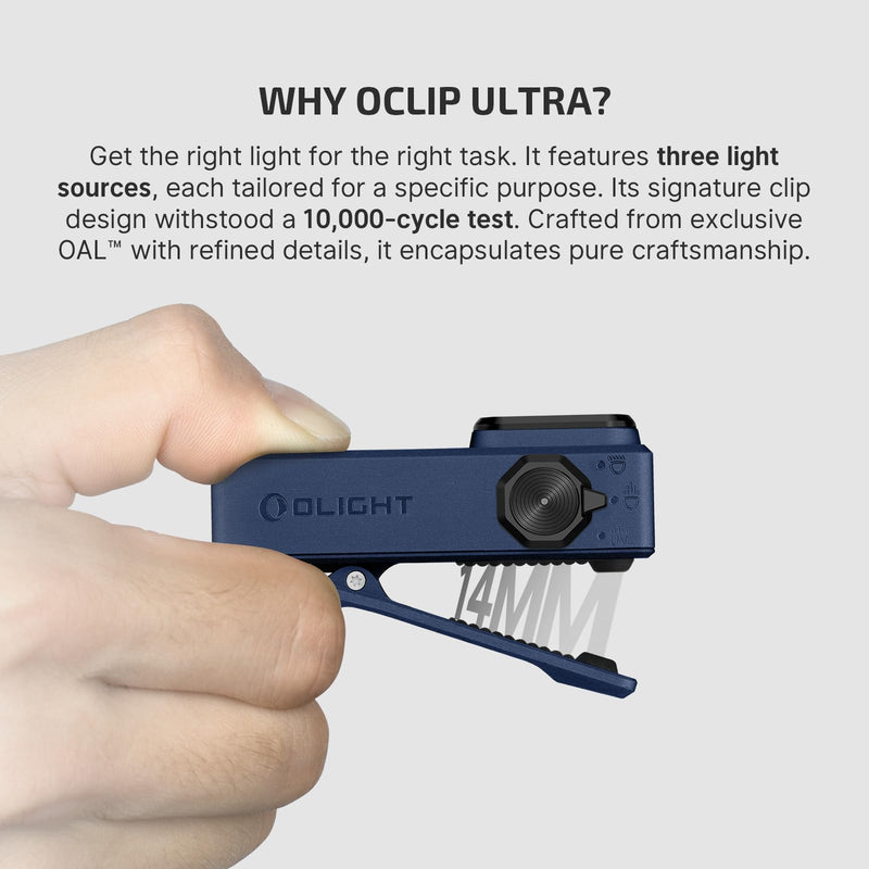 OLIGHT Oclip Ultra EDC Flashlight Clip-on Light, 530 Lumens Rechargeable with Type-C Charging, Combines Floodlight, Spotlight and UV, Triple Lights for Inspection and Work (Stars & Stripes Edition) Stars & Stripes Edition