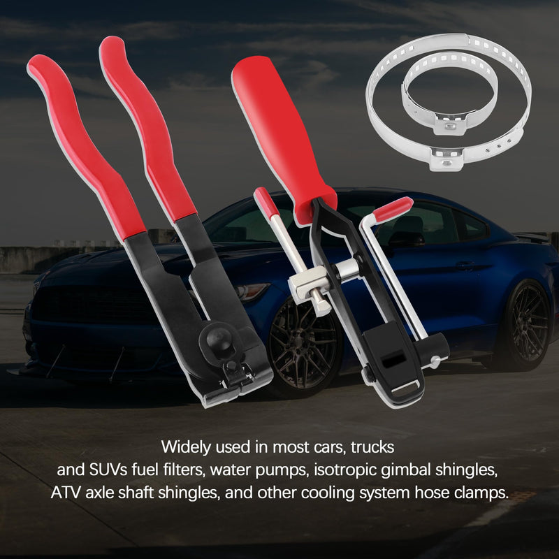 CV Boot Clamp Pliers Kit,1PCS CV Joint Boot Clamp Pliers + 1PCS Ear Clamp Pliers + 10PCS CV Boot Clamps,Universal CV Axle Boot Clamp Tool Car Accessories for Most Vehicles (Clamp Pliers/2PCS) Clamp Pliers/2pcs