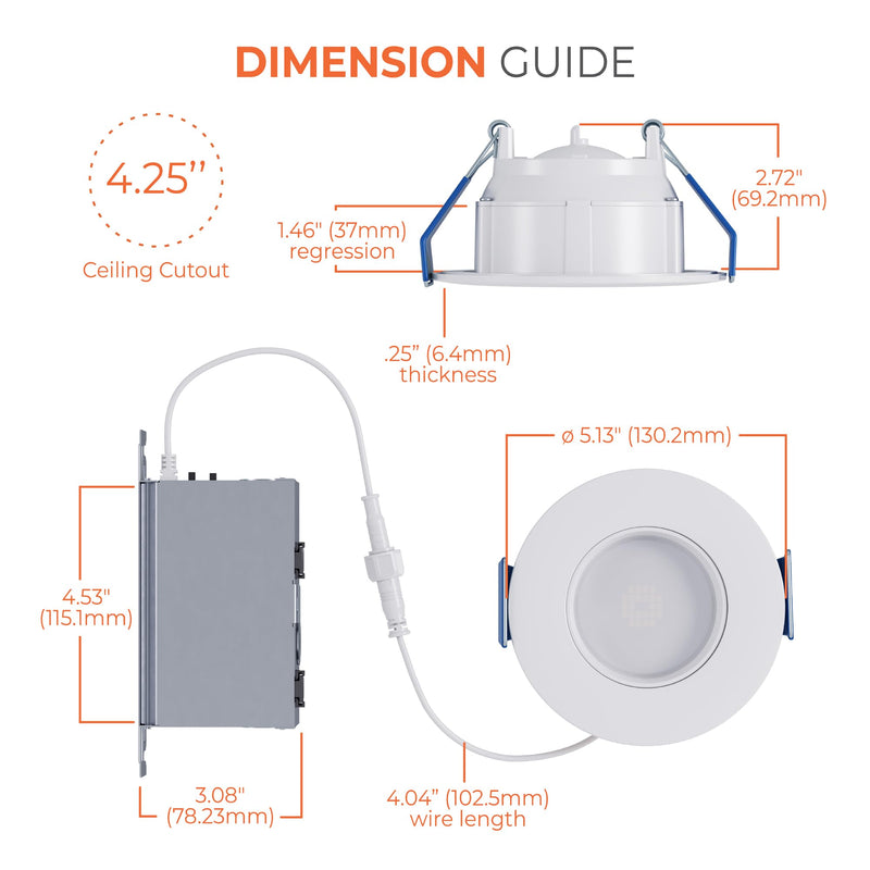HALO RA 4 in Canless LED Recessed Downlight with Adjustable Gimbal, Selectable Lumens and Selectable Color Temperatures, Dim-to-Warm Technology, Damp Location Rated - RA4LS9FSD2W1EWHDM White