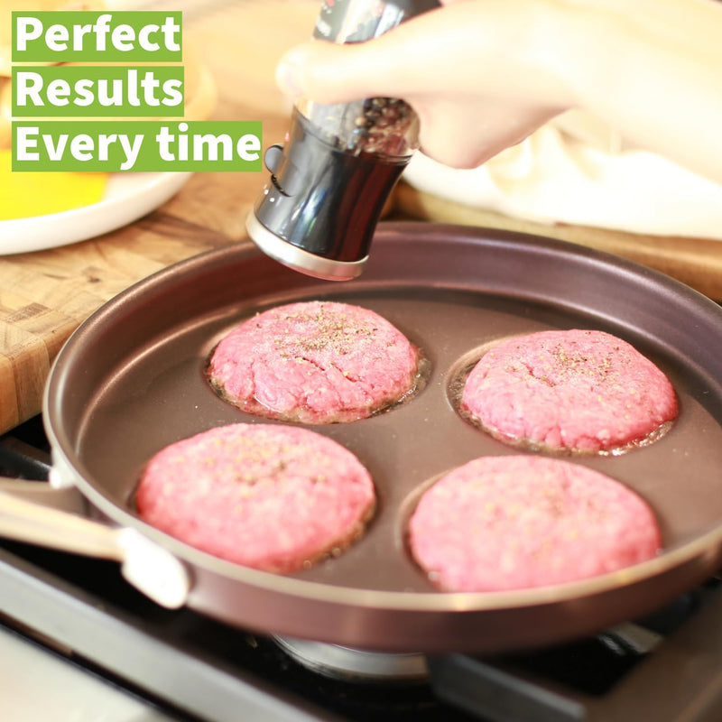 TECHEF - Egg Pan Nonstick, Aluminium Plett Pan, 4 Egg Frying Pan for Perfect Breakfast Eggs, Pancakes, Hamburgers & More, Non Toxic PFOA-Free, Easy to Clean, Made in Korea (No Induction) Purple