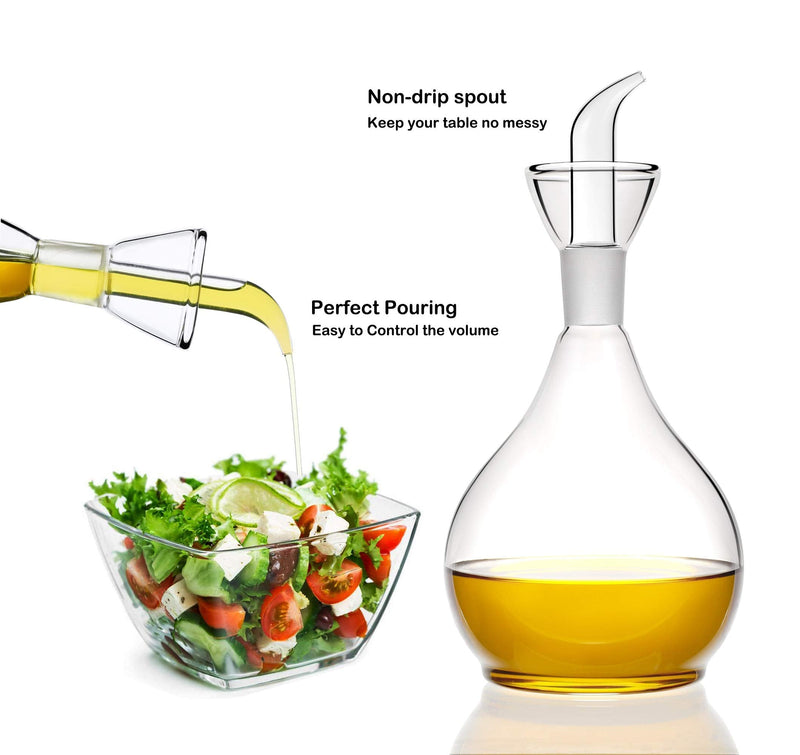 HAIZEEN 31ounce/900ml Olive Oil Dispenser Oil Bottle Glass with No Drip Bottle Spout 31 Ounces