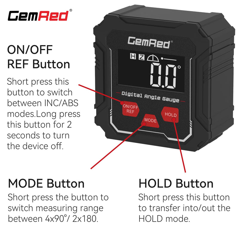 GemRed Digital Angle Gauge DAG-V1 (DAG-V1 Hold Function) DAG-V1 HOLD FUNCTION