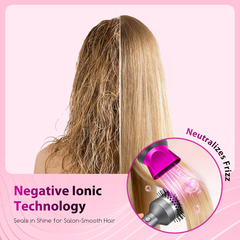 Aigostar Foldable Ionic Hair Dryer 1800W, Portable Travel Blow Dryer with Concentrator & Storage Bag, 2 Heat Settings & Cool Shot, Compact Lightweight Hairdryer for Home, Gym & Holiday - Diane Grey/Rose Pink(foldable)