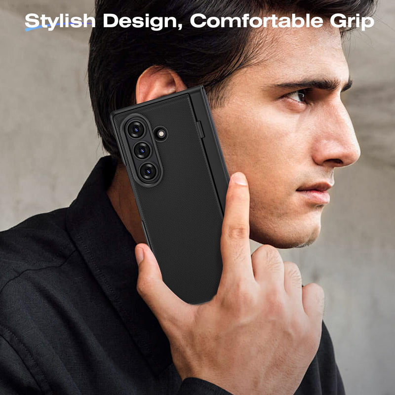 Ruky for Z Fold 8 Ultra Case with Built-in Privacy Screen Protector, Black | Support Wireless Charging, with Hidden Foldable Kickstand, Shockproof Phone Case for Samsung Galaxy Z Fold 8 Ultra, Black