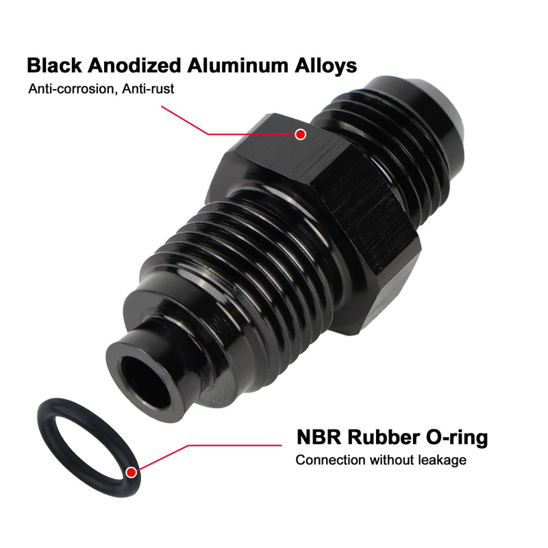 EVIL ENERGY 6AN Male Flare to M16x1.5 O Ring Seal Power Steering Adapter Fitting Connector Aluminum Black 6AN to M16x1.5 1