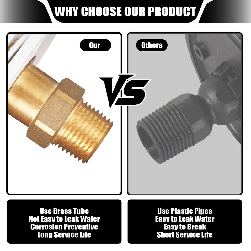 RV Water Inlet, 3/4 NH Female to 1/2 NPT Male, Built-in Check Valve, Made of Brass Material, Leak Proof and Durable, Easy to Install, Perfect for Travel Trailers and RVs