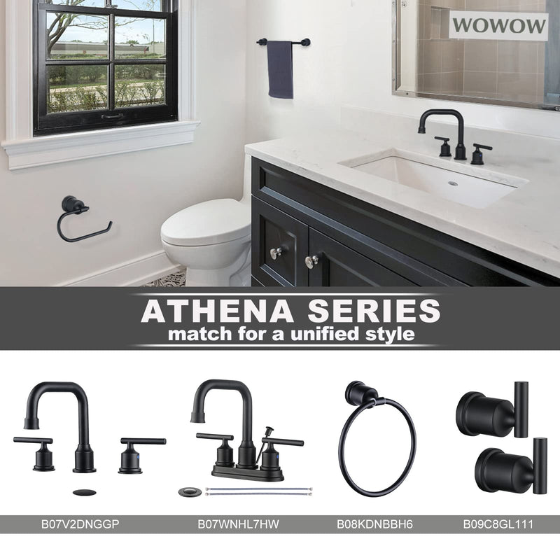 WOWOW Toilet Paper Roll Holder Wall Mount - Matte Black Bathroom Modern Toilet Papers Towels Roll Holders Wall Mounted, Stainless Steel Paper Roll Hand Towel Holders for Bathroom Kitchen Washroom Wall Black Toilet Paper Holder