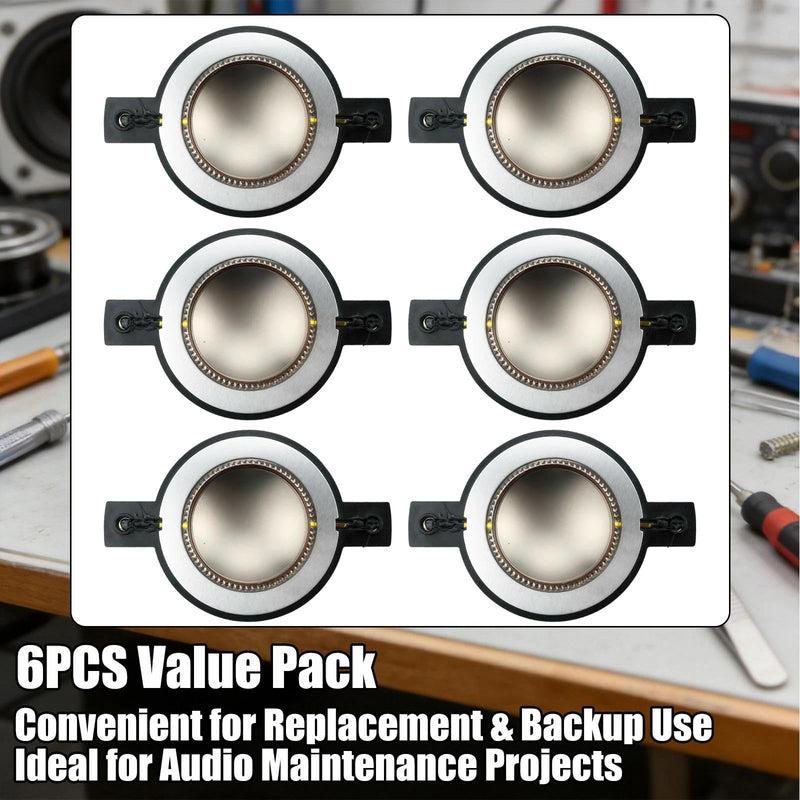 6-Pack Tweeter Diaphragm Fit for Timpano TPT-DH2000, Replace TPT-RPDH2000 | Fit for TPT-DH2000 PRO 8 Ohm titanium dome, 51.3 mm coil ID and 83 mm frame includes 6 diaphragms for repairs or spares