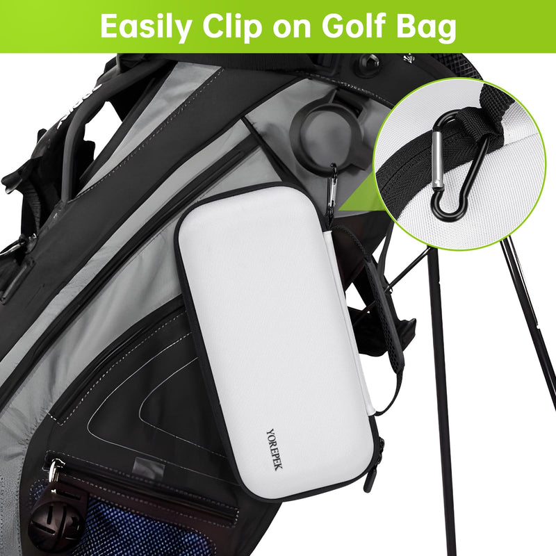 YOREPEK Golf Glove Case with Removable Glove Shaper, Golf Gifts for Men with 2 Dividers, Protective Hard Shell Golfing Organizer Fits Balls, Tees, Markers, Divot Tool, Accessories, Black White