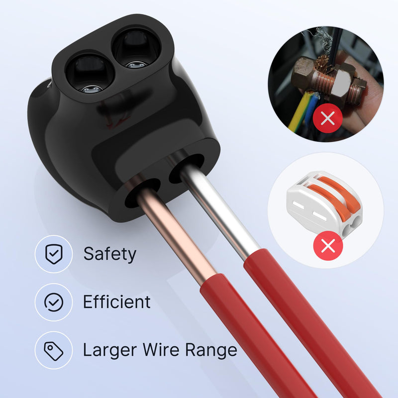 RVBOATPAT 2 Port Insulated Multi Tap Connector 4-14 AWG Aluminum to Copper Wire Connectors Single-Sided Entry Aluminum Wire Connectors Slotted Allen Hex - 5 Pack 5PCS 2 port 4-14 AWG