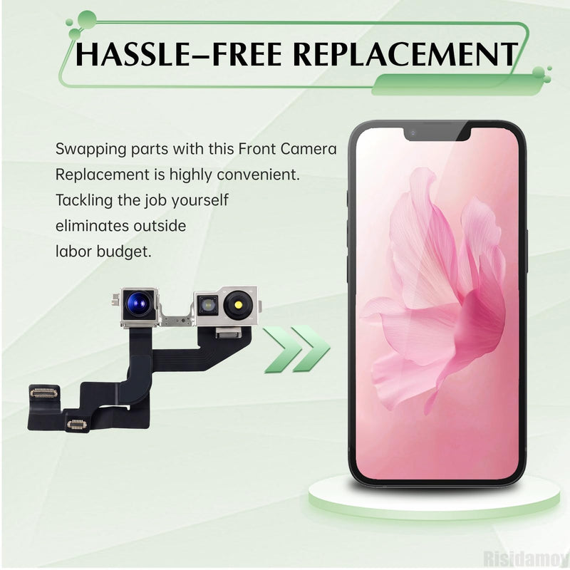 for iPhone 16e Front Facing Camera Replacement 12MP | Front Selfie Camera 4K Dolby Vision 60fps Video Flex Cable Module Proximity Sensor Repair for Models A3212 A3408 A3409 A3410