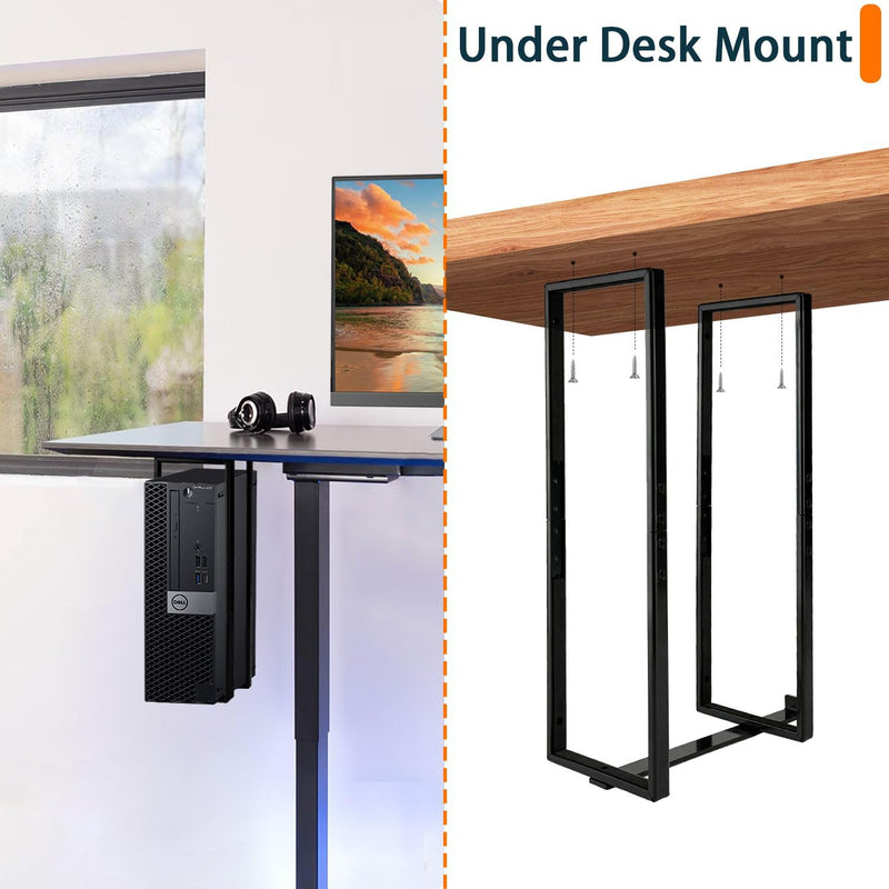 14.6"x 4" SFF PC Under Desk/Wall Mount Compatible with Dell OptiPlex SFF 9020 7060 7050 7040 5050 3050 Small Form Factor Desktop Computer with Anti Scratch Sponge Black
