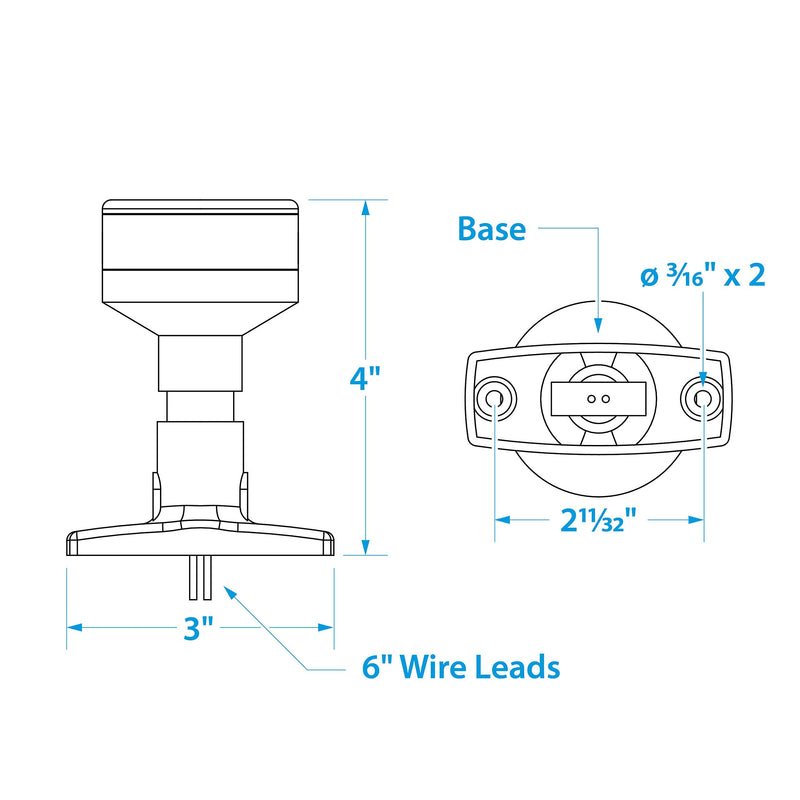 Seachoice LED All-Round Light, 360° Illumination, 6 LED Lighting Elements 4-inch
