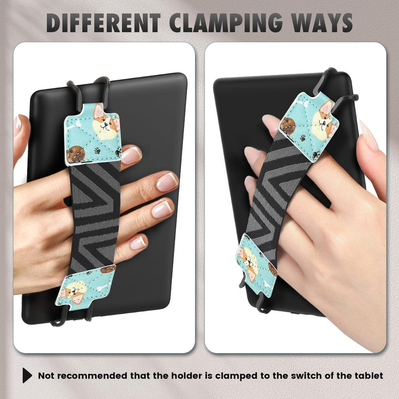 MoKo Security Hand-Strap for 6-8" Kindle eReaders Fire Tablet - Kindle/Kobo/Voyaga/Lenovo/Sony Kindle E-Book Tablet, High-elasticity Versatile Hand Strap Lightweight Finger Grip Holder, Multiple Dog Patterned Strap