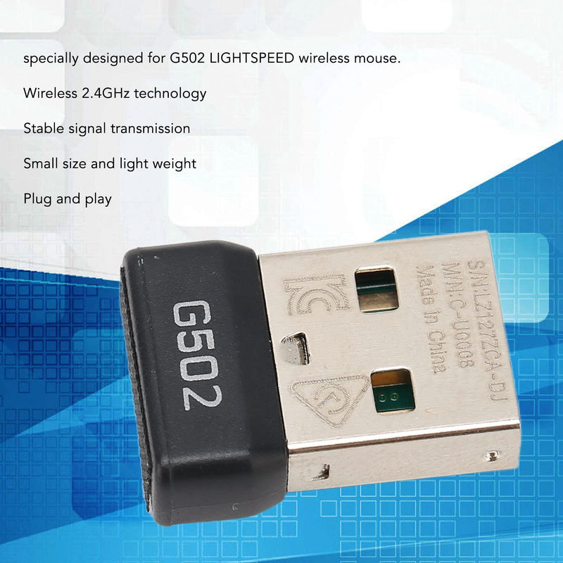 Cuifati 2.4GHz USB Mouse Adapter for G502 LIGHTSPEED, Plug and Play, Portable Size
