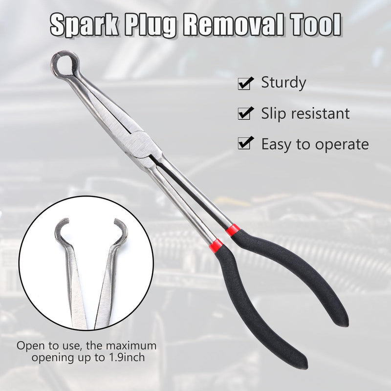 2 Pack Spark Plug Wire Removal Tool Kit Includes Spark Plug Boot Removal Tool and Pliers Pulling Tool,wire Puller Removal Tool Pliers(Black) Black