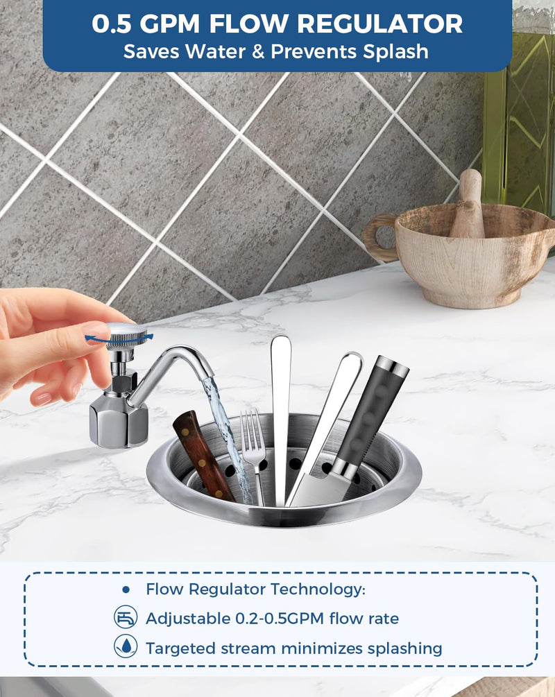 Kitchen Faucet Single Hole Dipper Well Faucet 0.5 GPM Flow Coffee Shop Bar Counter Sink Faucet Deck Mount Commercial Food Washing Tool for Washing Ice Cream or Coffee Spoons, Brass