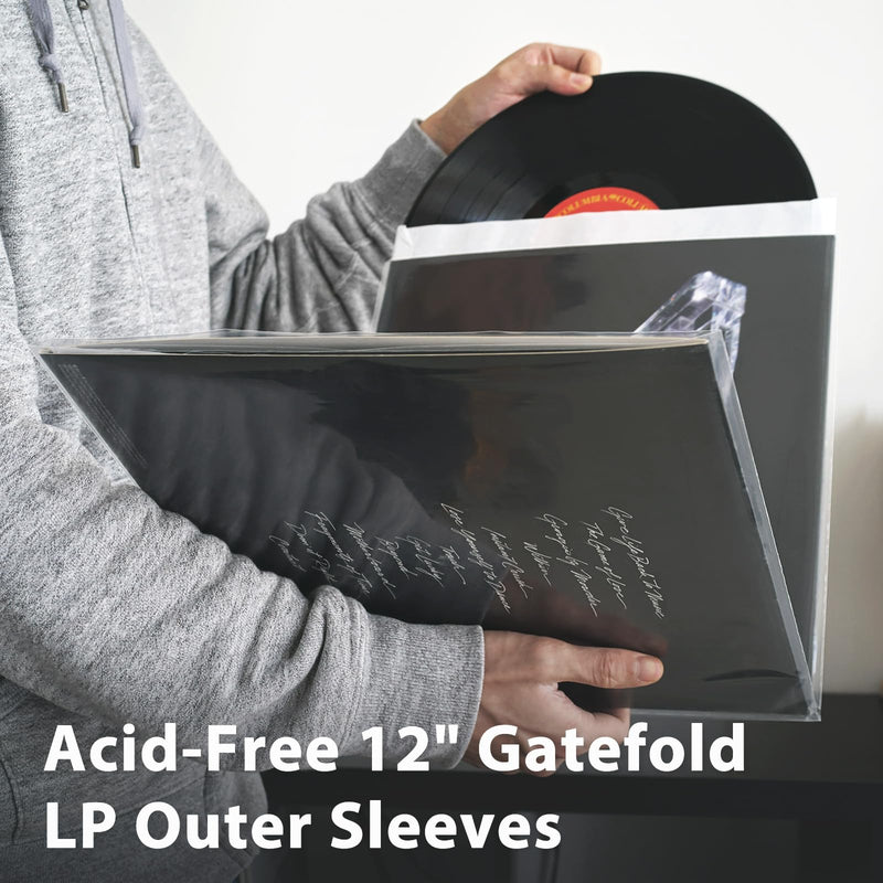 Gatefold Record Sleeves Albums Covers: 12 inch Vinyl Record Outer Sleeves 3 Mil Plastic Clear LP Protective Sleeves, 10pcs 10 pcs