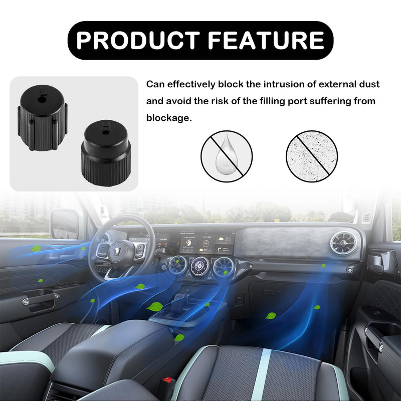 10PCS Car AC Service Valve Cap Kit - 0.54 inch Low Pressure & 0.66 inch High Pressure Port Caps, Strong Sealing for Most Cars