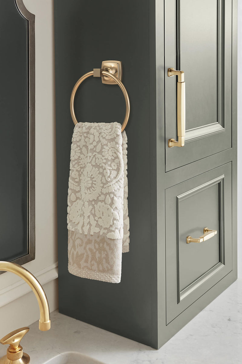 Amerock BH36092CZ | Champagne Bronze Towel Ring | 7-9/16 inch (192 mm) Width Towel Holder | Stature | Hand Towel Holder for Bathroom Wall | Small Kitchen | Bath Accessories