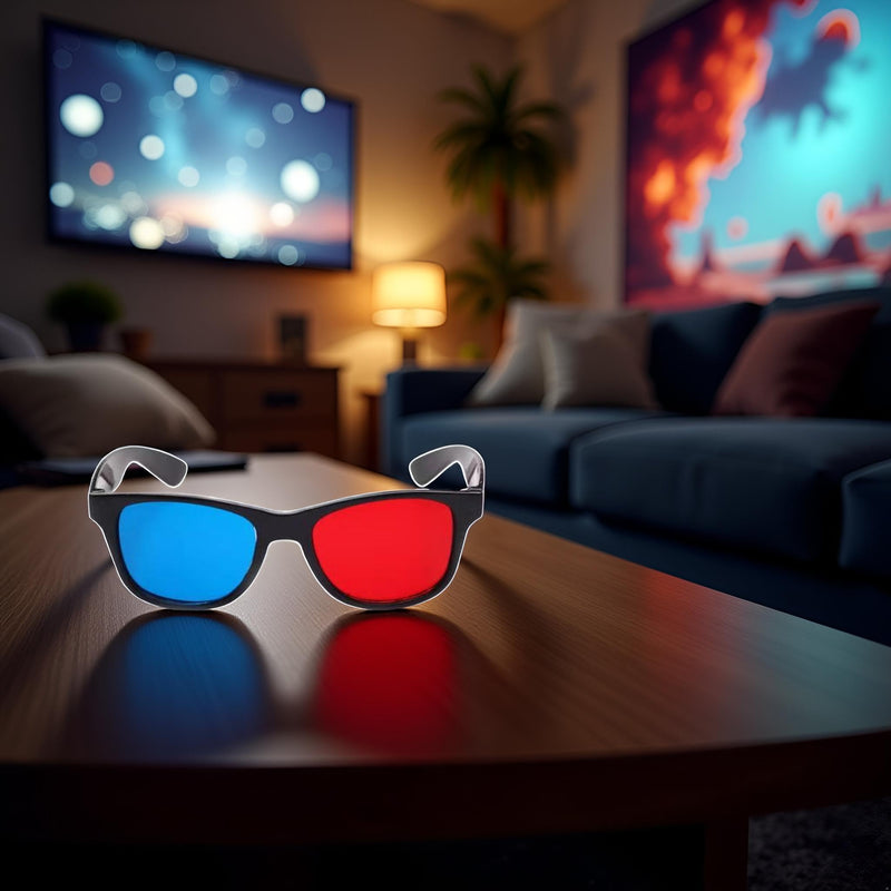3Pcs Red and Blue 3D Glasses Universal TV Movie Dimensional Video Frame 3D Glasses DVD Game Glass 3D Style Glasses for 3D Movies Games, 3D Viewing Glasses, Televisions and Video
