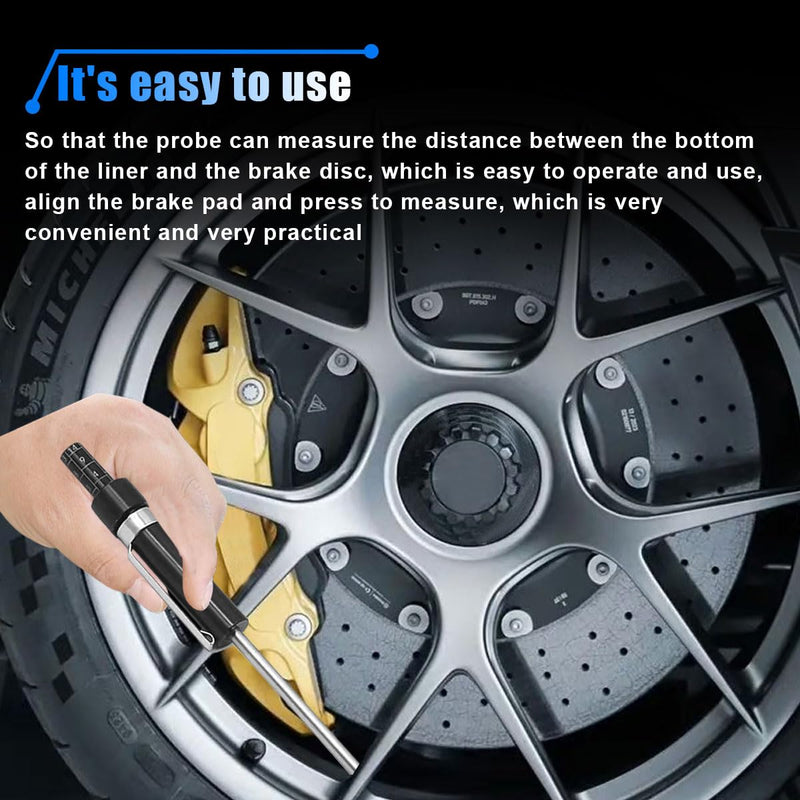Brake Pad Thickness Gauge Measure Tool with Scale- Brake Shoe Gauge Car Brake Measuring Tool for Internal External Brake Pads Tester Measurement- Auto Brake Pad Thickness Detection Pen Scale 1PC