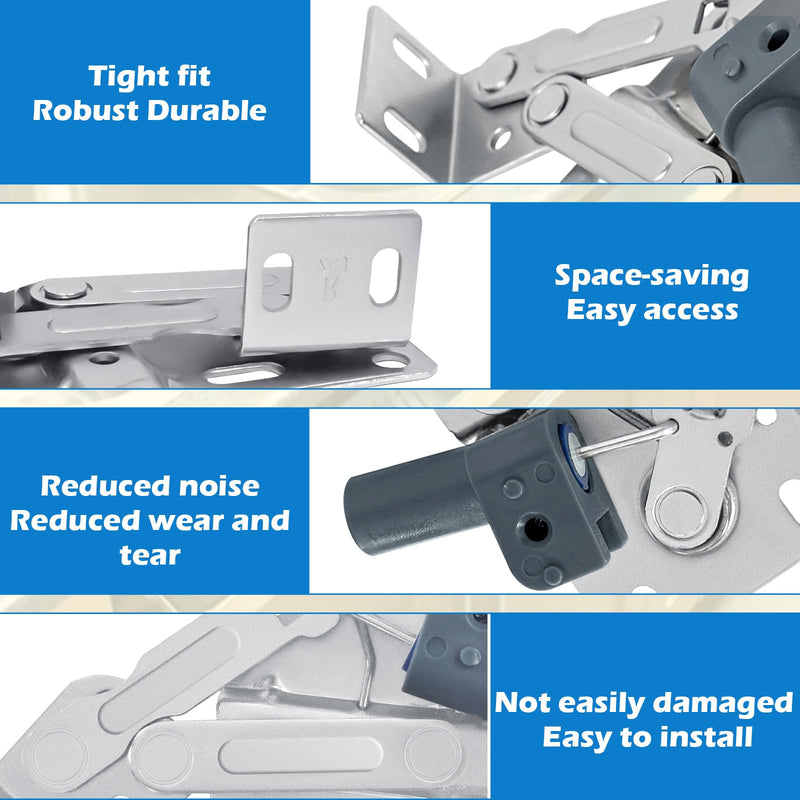 LD-0220-50SC Soft Close Pivot Hinges Pair of Self Closing Cabinet Door Hinge Tip Out Tray Hinges for Closets Bookcases Sink Tip-Out Door Support Frame Hinge with Screws (2 Pair) 2 Pair