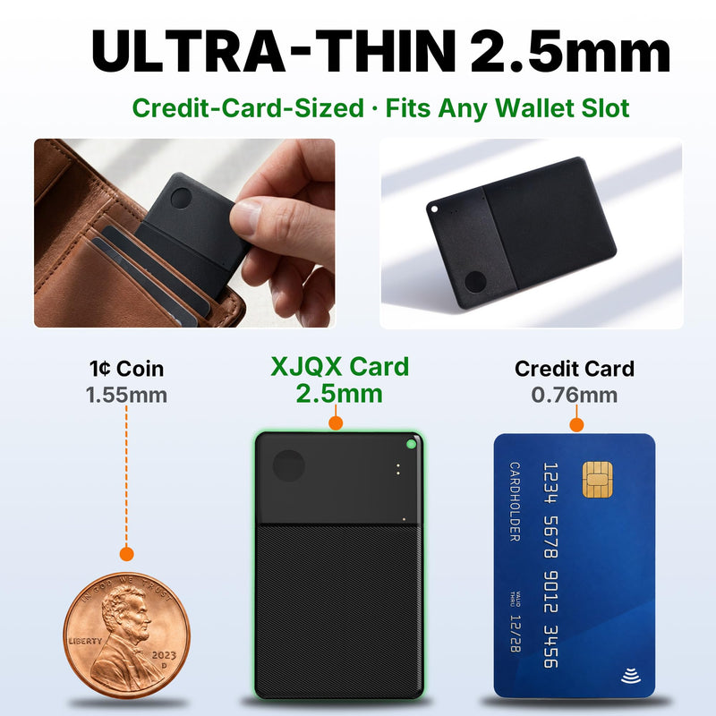 Wallet Tracker Card for Android, Ultra Thin 2.5mm Bluetooth Card Tracker, 5 Year Battery, Loud 115dB Locator for Wallet, Passport, Luggage, Works with Google Find Hub (Android Only)
