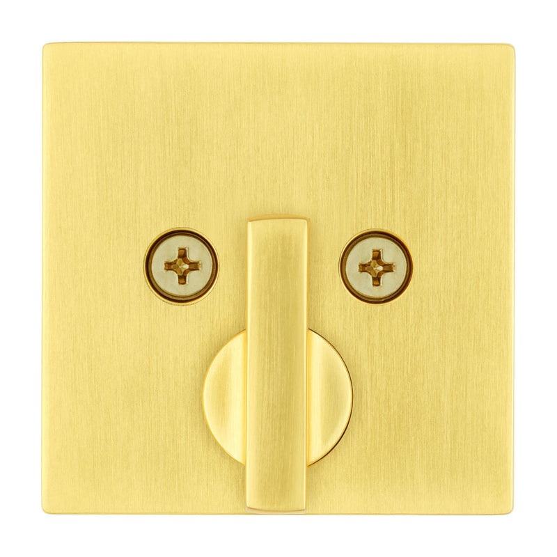 Kwikset Downtown Deadbolt Lock, Satin Brass Square Exterior Keyed Front Entry Door, Pick Resistant SmartKey Rekey Security, Single Cylinder Dead Bolt, with Microban Protection (Pack of 1)