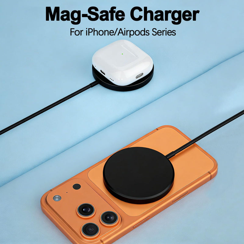 Magnetic Wireless Charger Apple Mag-Safe Charger,[Apple MFi Certified] iPhone Charger Block&15W 3FT Wireless Charging Pad for iPhone 17 Pro Max/17 Pro/17 Air/17/16/15/14/13/12,AirPods Pro 3/2(Black)