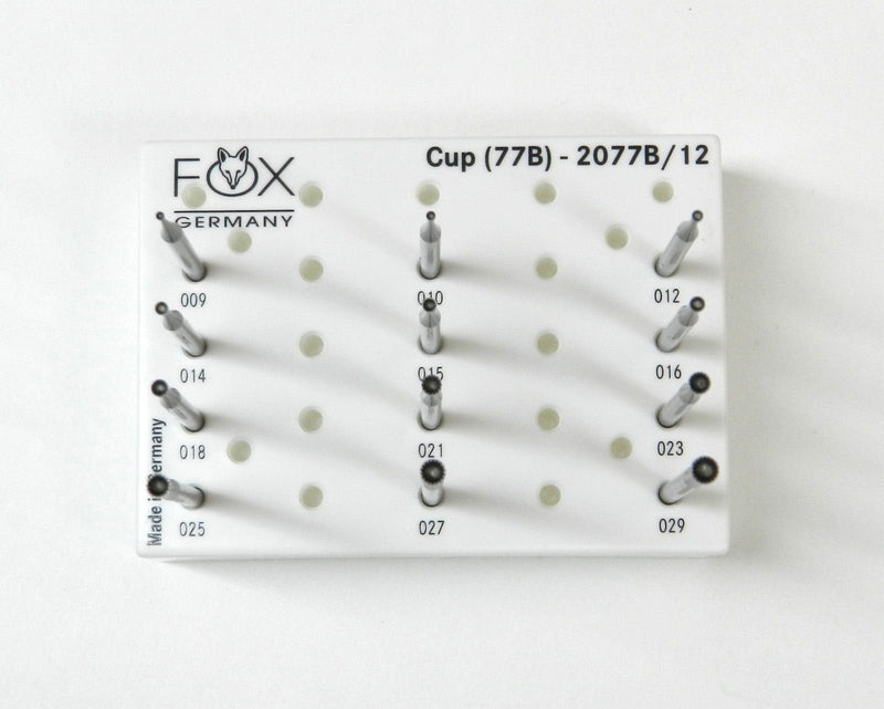 Cup Burs Fig 77B Concave Cutter Fraises Assortment 009-029 Set Fox Germany (E 4)