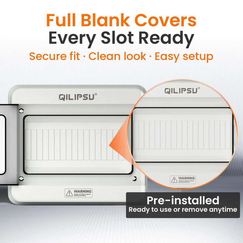 QILIPSU 9 Way DIN Rail Circuit Breaker Box UL94-V0 PC/ABS IP65 Waterproof Distribution Enclosure with Longer Bus Bars for Indoor Outdoor and Solar Use