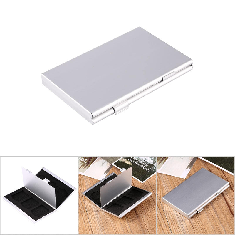 Portable Aluminum Sd Memory Card Holder Case With Easy Carry Design, 6Pcs Cards Storage Box