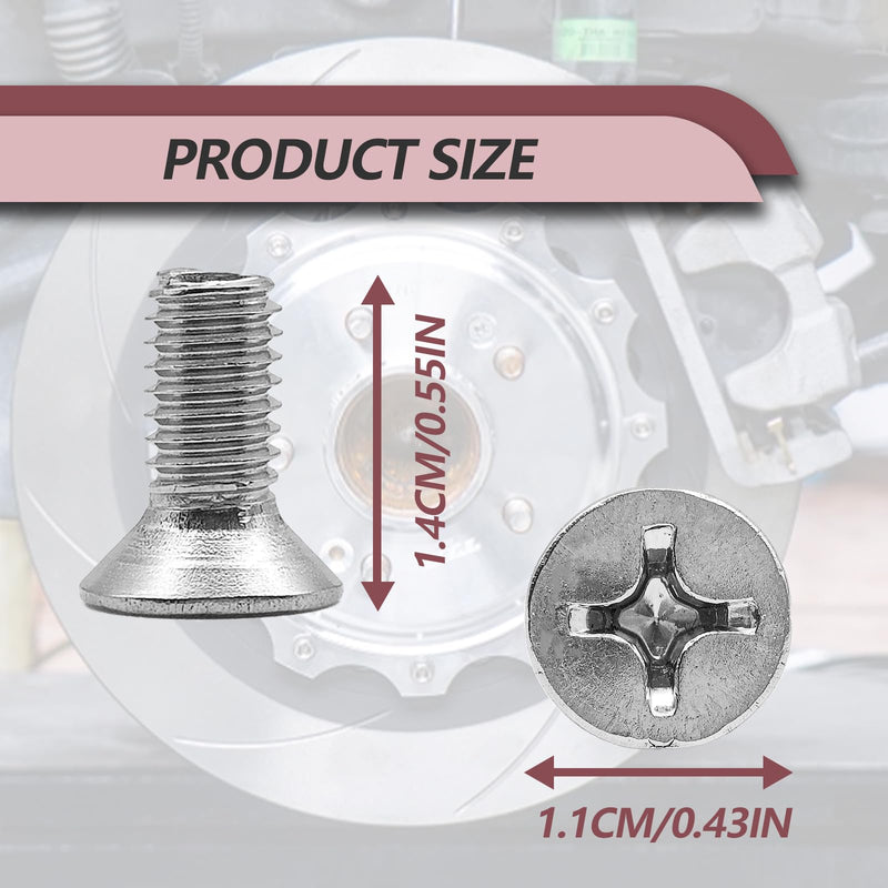 Stainless Steel Brake Disc Rotor Screws, Screw Rotor Brake Disc Retaining Compatible With Honda, Acura, Hyundai and Kia Models, Stainless Steel Retaining Screws for Front and Rear (4Pcs) 4