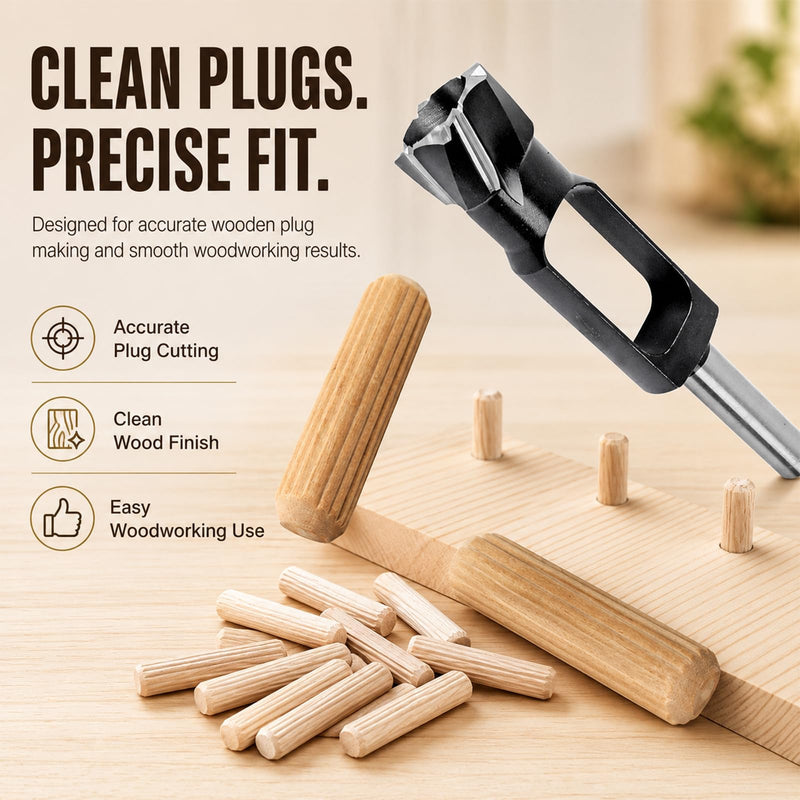 Carbon Steel Wood Plug Cutter Tenon Dowel Cutting Tools Drill Bit for Woodworking Furniture Making Carpentry Tool 1.37 Inch (35mm) 35mm