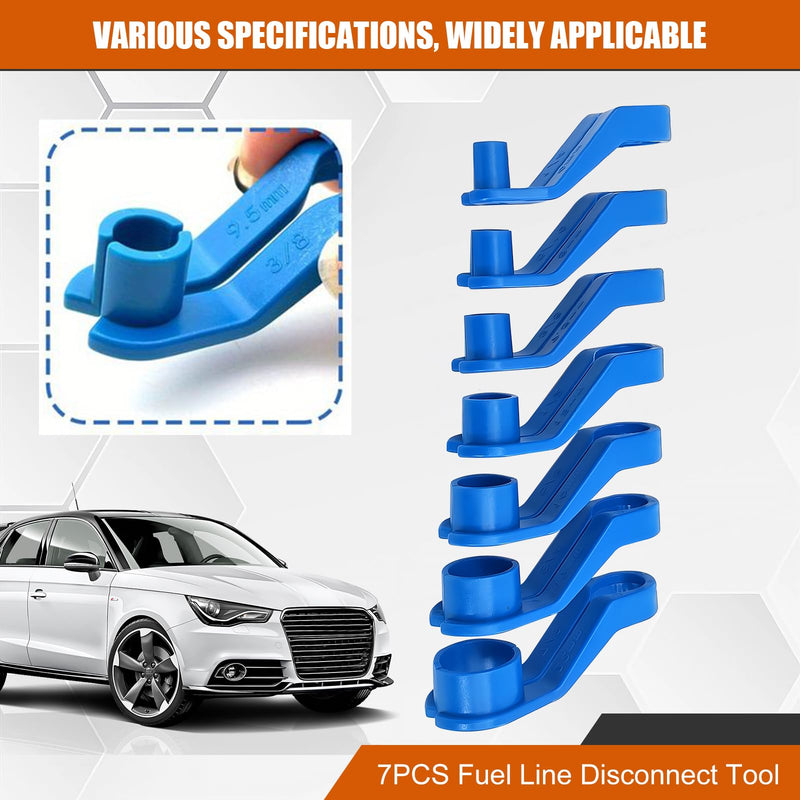 7PCS Fuel Line Disconnect Tool Set - 1/4 5/16 3/8 1/2 5/8 3/4 7/8 Inch Fuel Filter Quick Disconnect Removal Tool