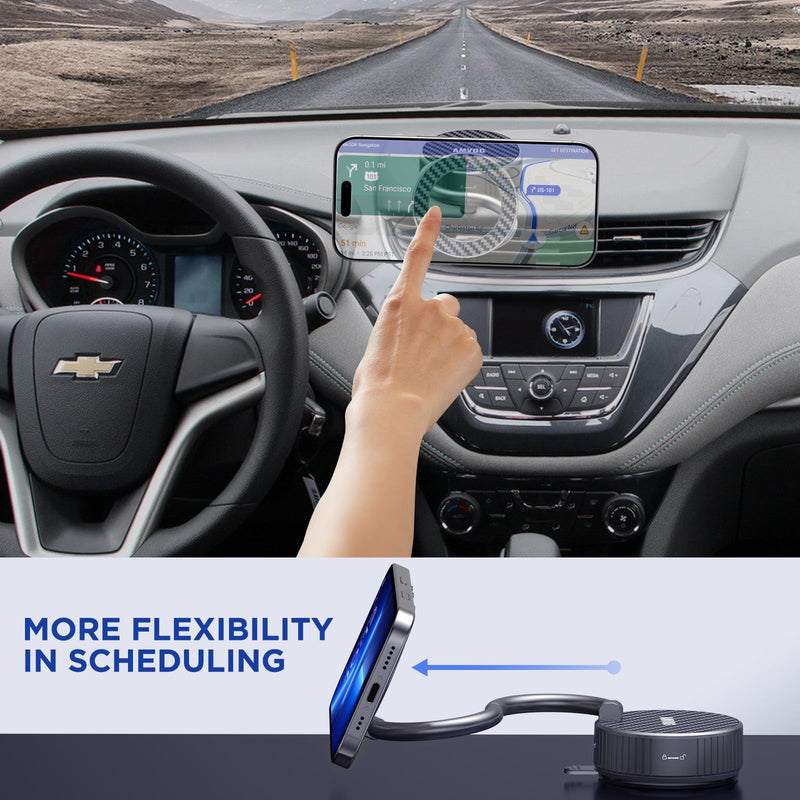 Magsafe Car Mount, Magnetic Phone Older,N55 Super Strong Suction Cup, 360° Adjustable, Portable Foldable Phone Holder for Your Car