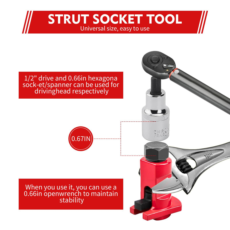 3Pcs Strut Spreader Tool, Universal Suspension Strut Knuckle Spreader 5-11.5mm, Suspension Strut Spreader Socket Tools for VW, Audi, BMW, Ford, Mini, Steering & Suspension Tools Made of 42CrMo