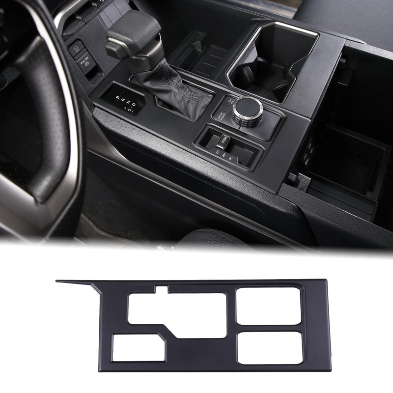Aunginsy Central Control Gear Shift Panel Trim Cover Compatible with Toyota Tundra/Sequoia 2022-2025 Truck Gear Shifter Console Anti-Scratch Panel Frame Decorative Sticker Protection ABS Accessories Matte Black With 4WD