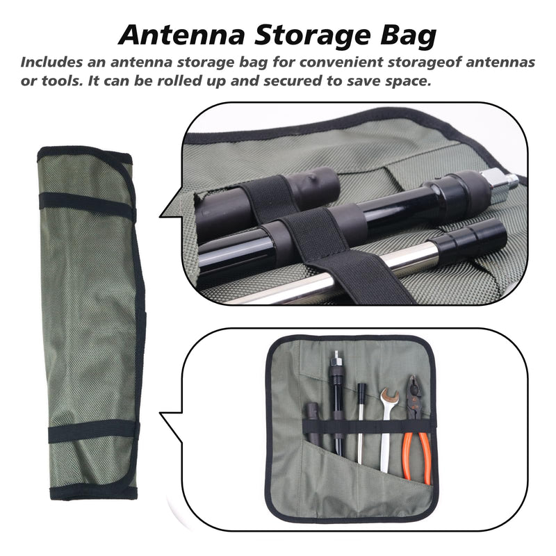 Gabil Antenna Roll Bag for Ham Radio – GR-ARB01 Brown | 1680D Water-Resistant Organizer for Coils, Whips, Tools | Lightweight, Durable, Modular Pockets