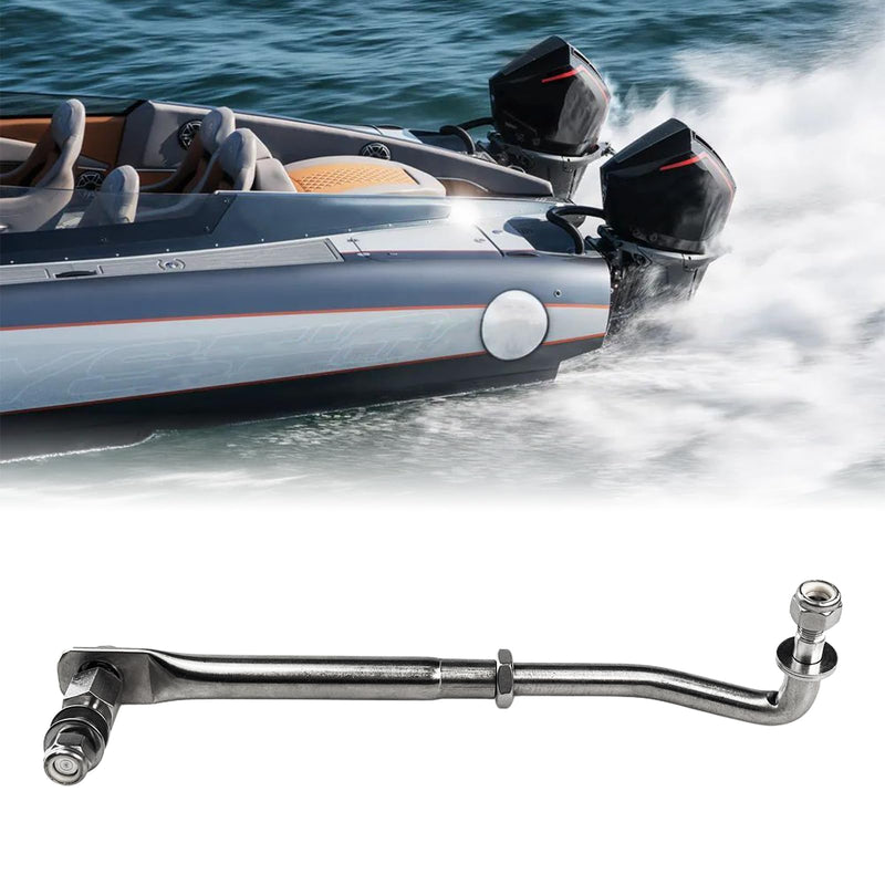 Outboard Motor Steering Link, Universal Boat Engine Stainless Steel Steering Link Rod with Fixing Bracket, 265-315mm Adjustable Outboard Steering Arm for15HP to 200HP Outboard Engine
