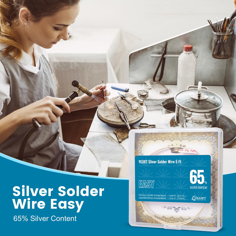 Silver Solder Wire Easy Silver Solder 22 Gauge For Jewelry Repair Silver Repair 5 FT 22 Gauge 5 Ft Easy Solder