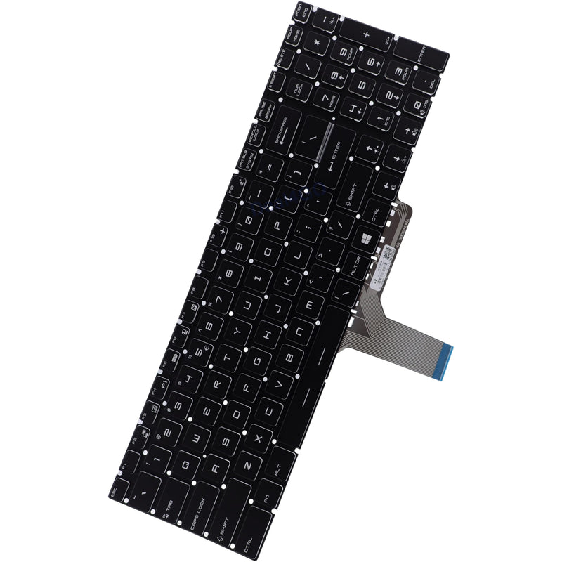 Deal4GO RGB Colorful Backlit Keyboard Replacement for MSI GL75 GL65 GP75 GF75 GE72 GE75 GS72 GS63 GS73 GL63 GP73 GP72 MS-1781 MS-16J2 MS-16U1, 15.6-inch, BLACK, NSK-FB1LN RGB Backlight (WHITE Letters)